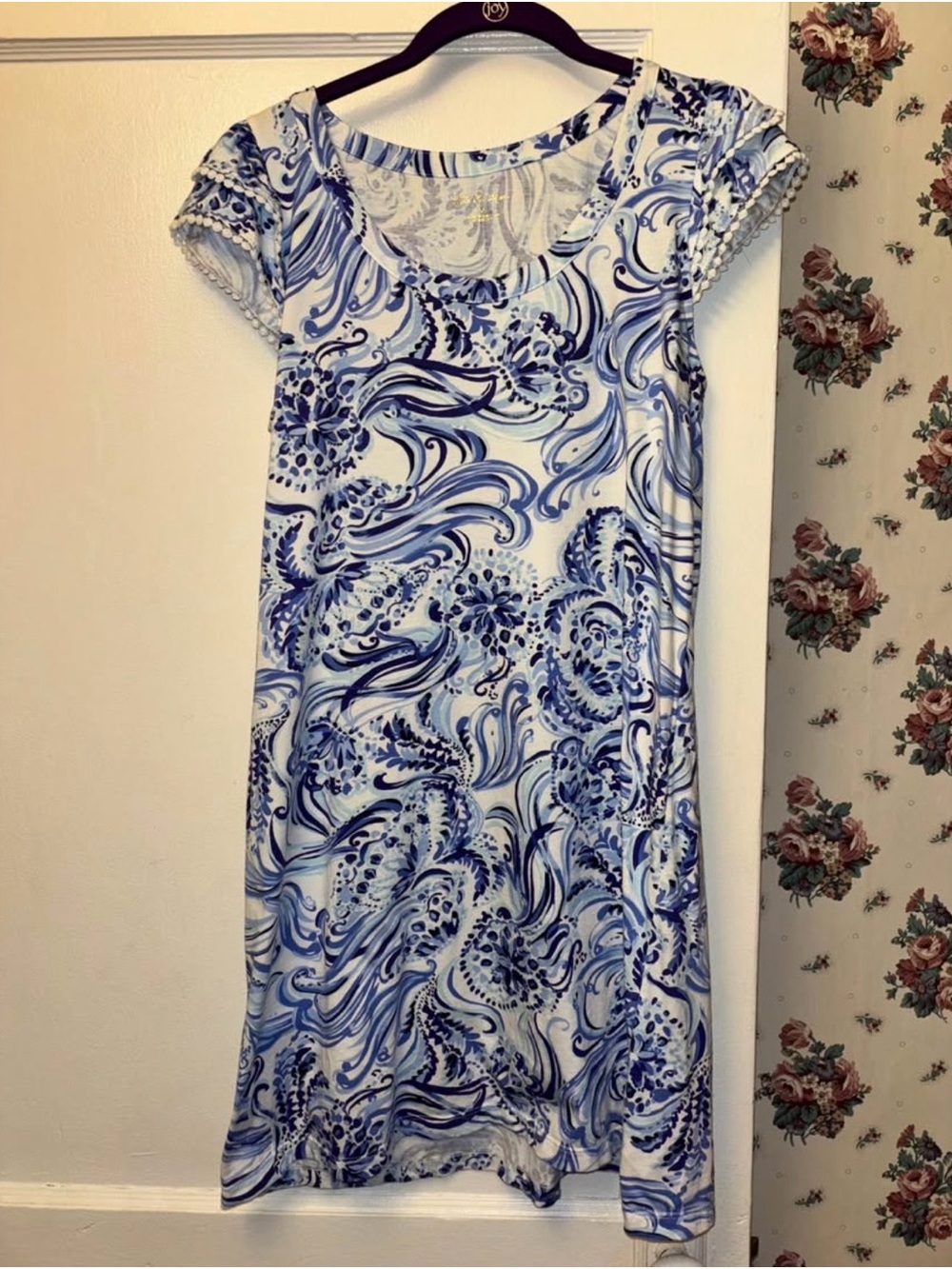 Lilly Pulitzer Blue & White Bridgette Midi Dress